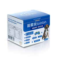 毛寶優品Petselect 固關安犬貓關節保健食品，產品包裝與健康活潑的狗狗貓咪，象徵強健關節、良好行動力。