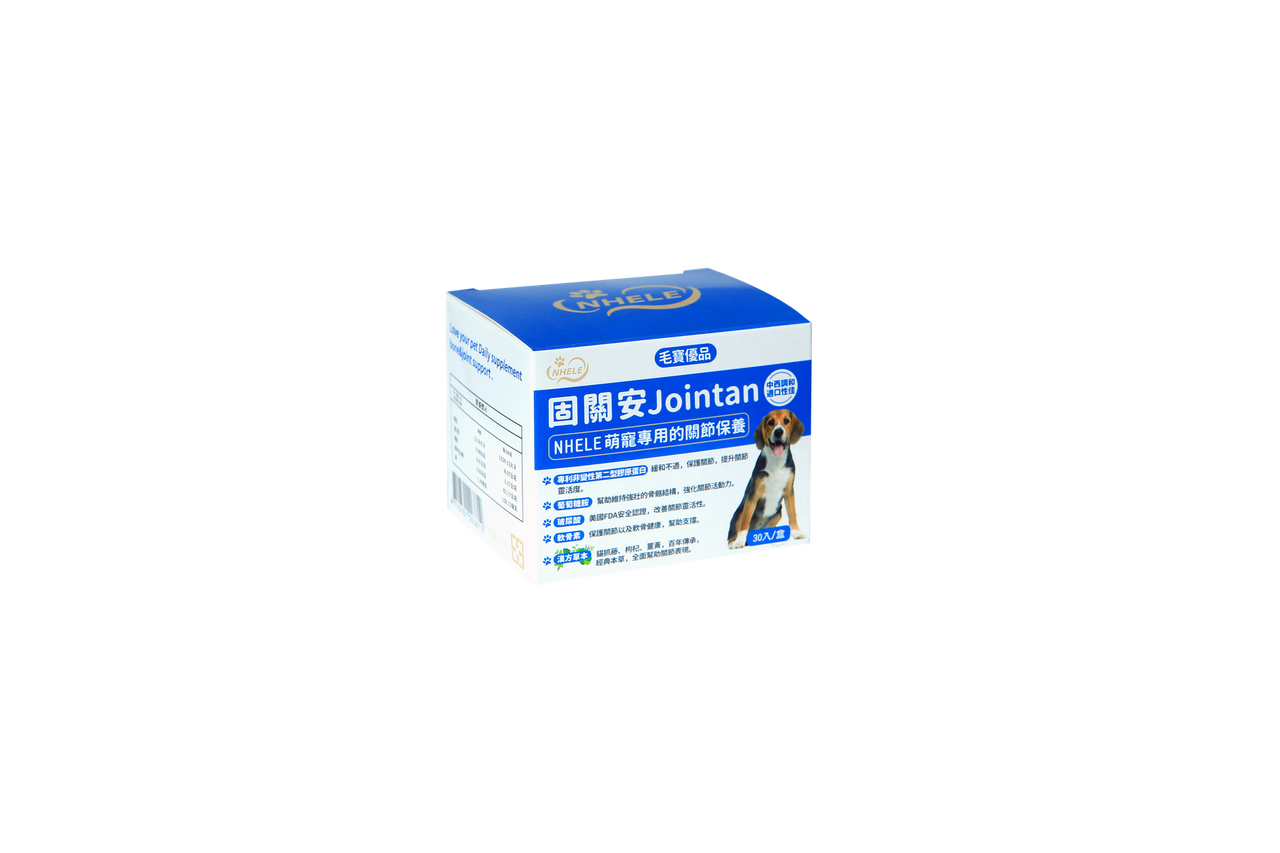 毛寶優品Petselect 固關安犬貓關節保健食品，產品包裝與健康活潑的狗狗貓咪，象徵強健關節、良好行動力。