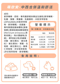 毛寶優品Petselect萌欣安-犬貓情緒舒活保健食品包裝，幫助舒緩分離焦慮、環境壓力與情緒困擾的犬貓。